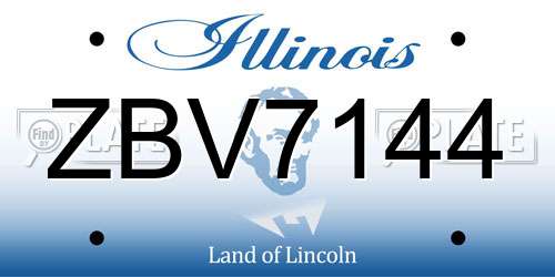 ZBV7144 Illinois License Plate