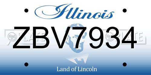 ZBV7934 Illinois License Plate