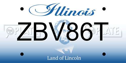 ZBV86T Illinois License Plate