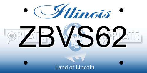 ZBVS62 Illinois License Plate