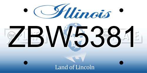 ZBW5381 Illinois License Plate