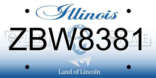 ZBW8381 Illinois License Plate