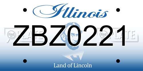 ZBZ0221 Illinois License Plate