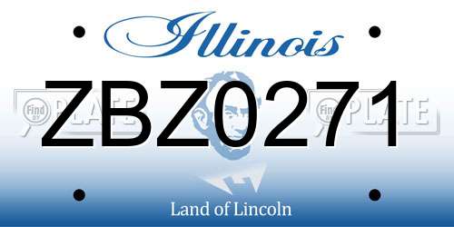ZBZ0271 Illinois License Plate