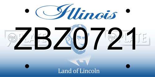 ZBZ0721 Illinois License Plate