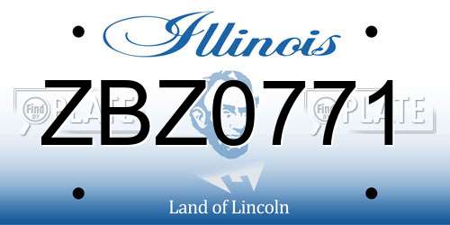 ZBZ0771 Illinois License Plate