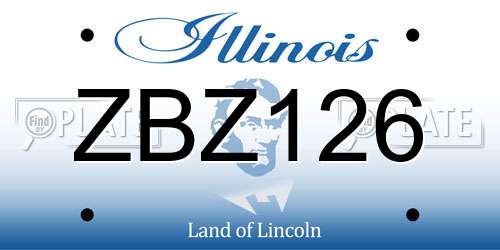 ZBZ126 Illinois License Plate