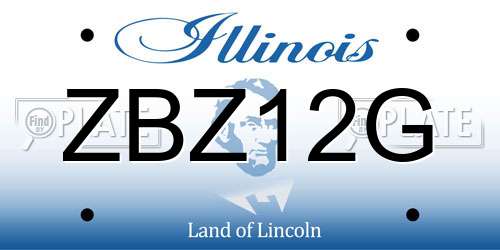 ZBZ12G Illinois License Plate