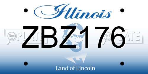 ZBZ176 Illinois License Plate