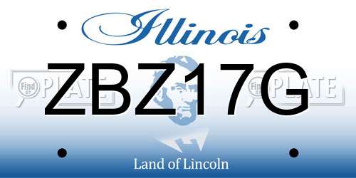 ZBZ17G Illinois License Plate