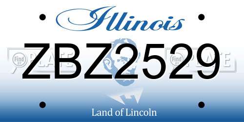 ZBZ2529 Illinois License Plate