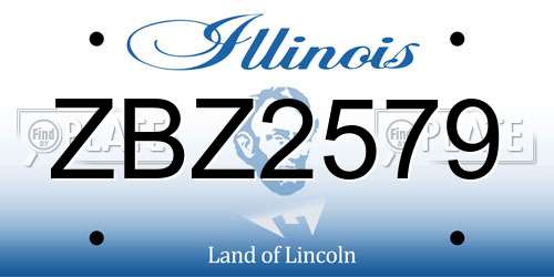 ZBZ2579 Illinois License Plate