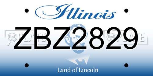ZBZ2829 Illinois License Plate