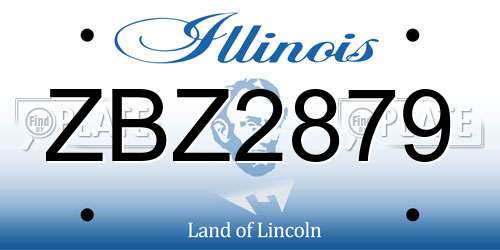 ZBZ2879 Illinois License Plate