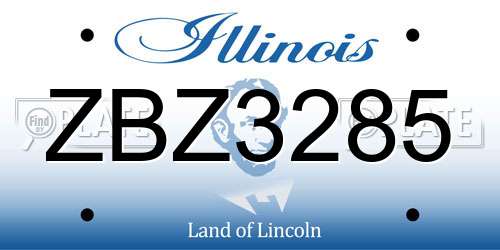ZBZ3285 Illinois License Plate
