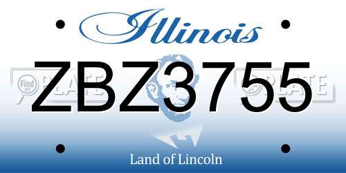 ZBZ3755 Illinois License Plate