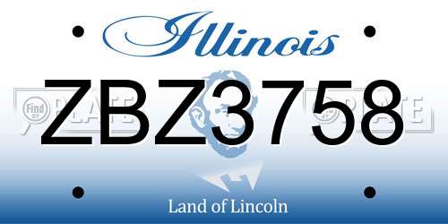 ZBZ3758 Illinois License Plate
