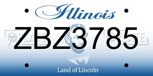 ZBZ3785 Illinois License Plate