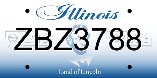 ZBZ3788 Illinois License Plate