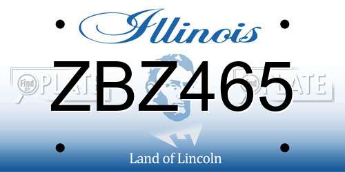 ZBZ465 Illinois License Plate