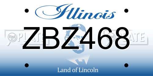 ZBZ468 Illinois License Plate
