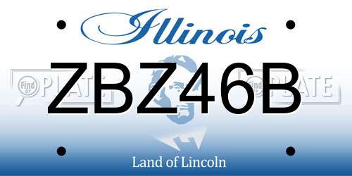 ZBZ46B Illinois License Plate