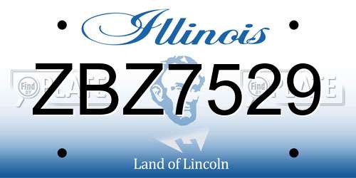 ZBZ7529 Illinois License Plate