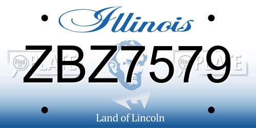 ZBZ7579 Illinois License Plate