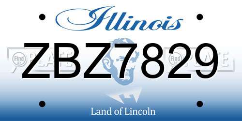 ZBZ7829 Illinois License Plate