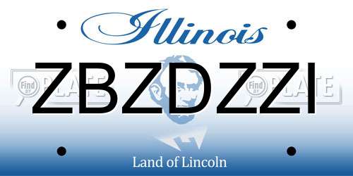 ZBZDZZI Illinois License Plate