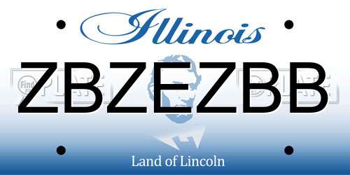 ZBZEZBB Illinois License Plate