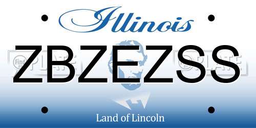 ZBZEZSS Illinois License Plate