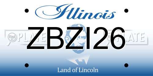 ZBZI26 Illinois License Plate