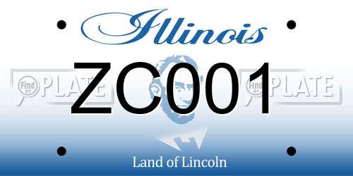 ZC001 Illinois License Plate