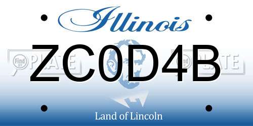ZC0D4B Illinois License Plate