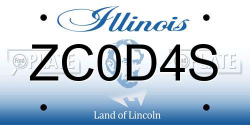 ZC0D4S Illinois License Plate
