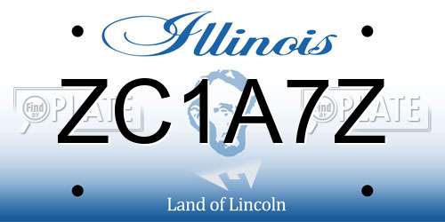 ZC1A7Z Illinois License Plate