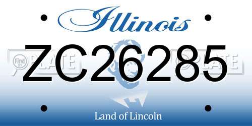 ZC26285 Illinois License Plate