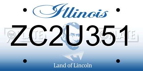 ZC2U351 Illinois License Plate