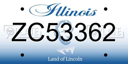 ZC53362 Illinois License Plate