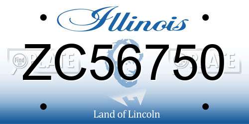 ZC56750 Illinois License Plate