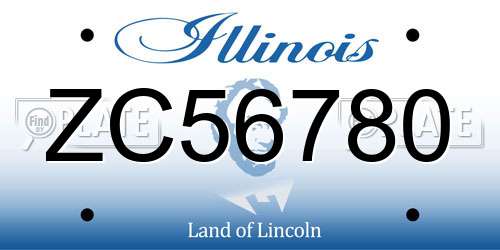 ZC56780 Illinois License Plate
