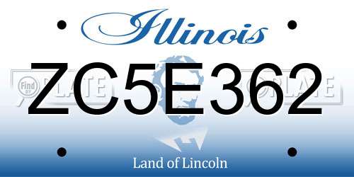 ZC5E362 Illinois License Plate