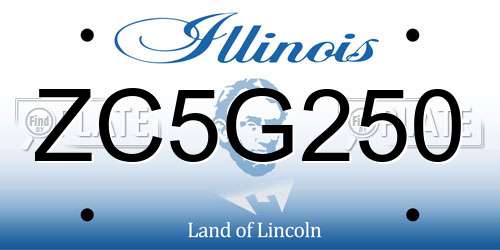 ZC5G250 Illinois License Plate