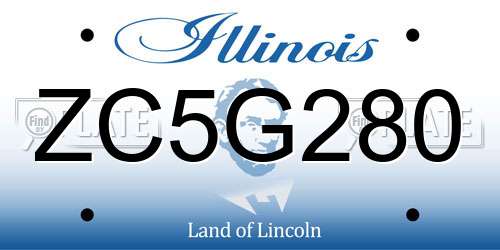 ZC5G280 Illinois License Plate