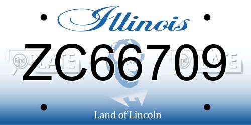 ZC66709 Illinois License Plate