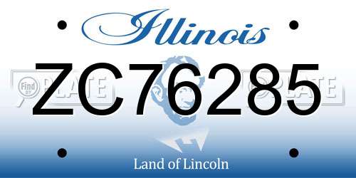 ZC76285 Illinois License Plate