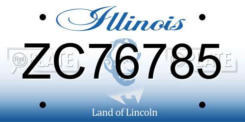 ZC76785 Illinois License Plate