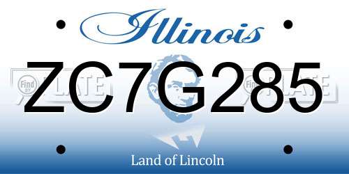 ZC7G285 Illinois License Plate