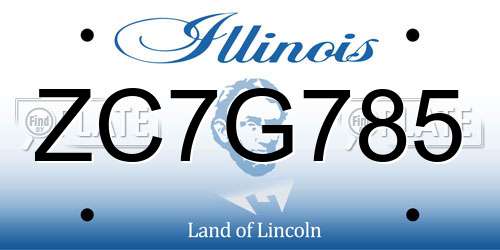 ZC7G785 Illinois License Plate